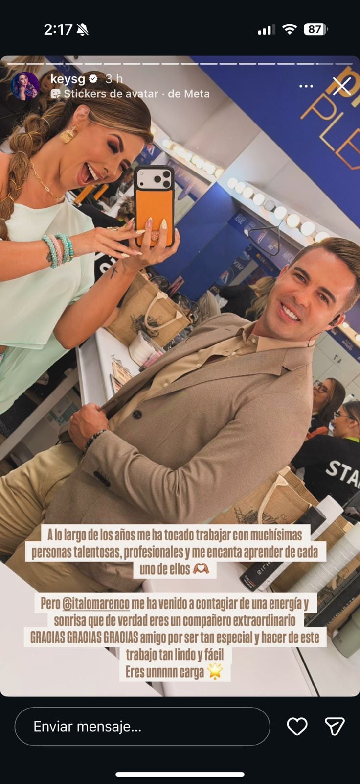 Esta fue la imagen compartida por Keyla Sánchez.