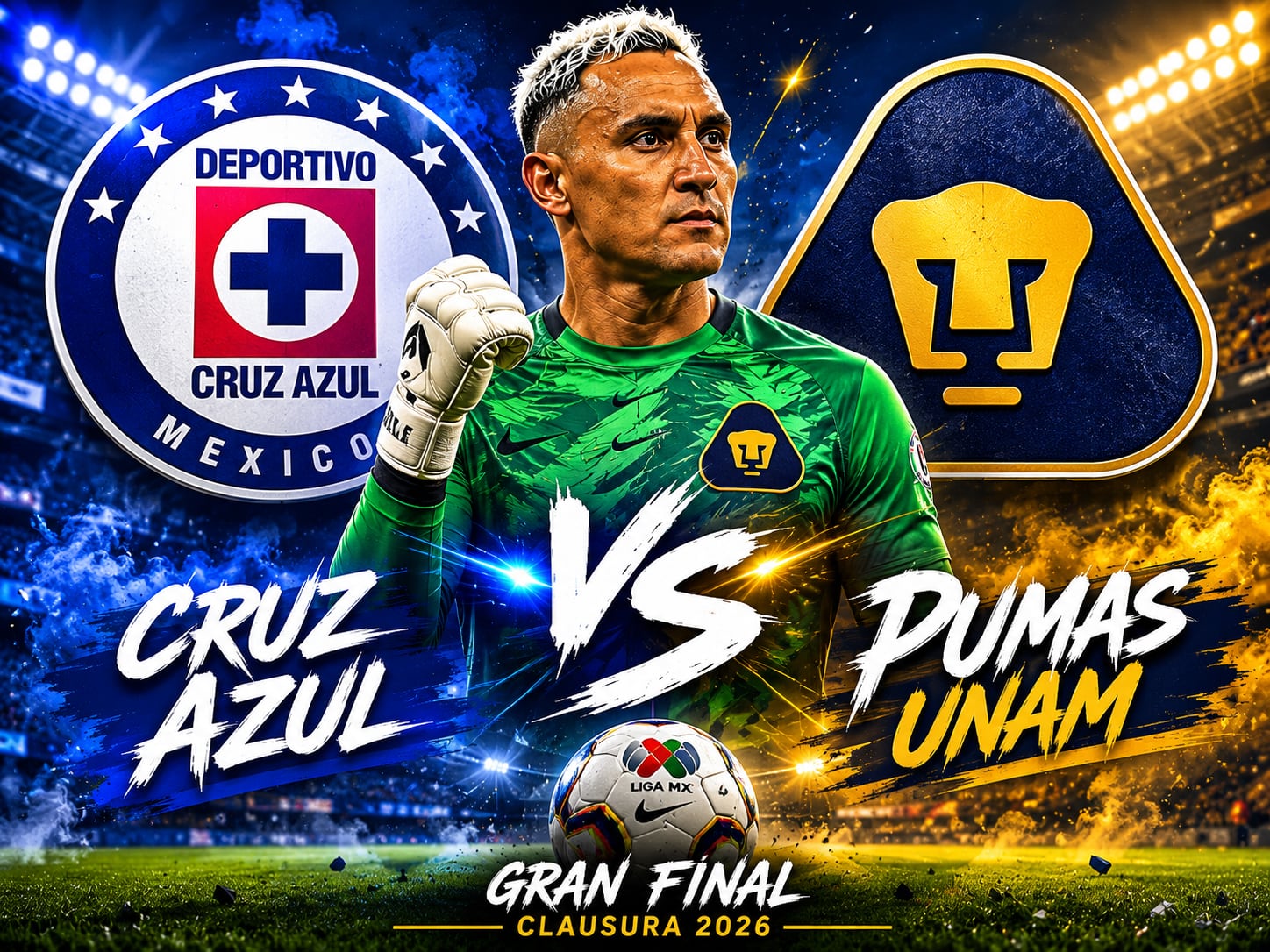 Cruz Azul y Pumas disputarán este jueves la final de ida del Clausura 2026 de Liga MX.
