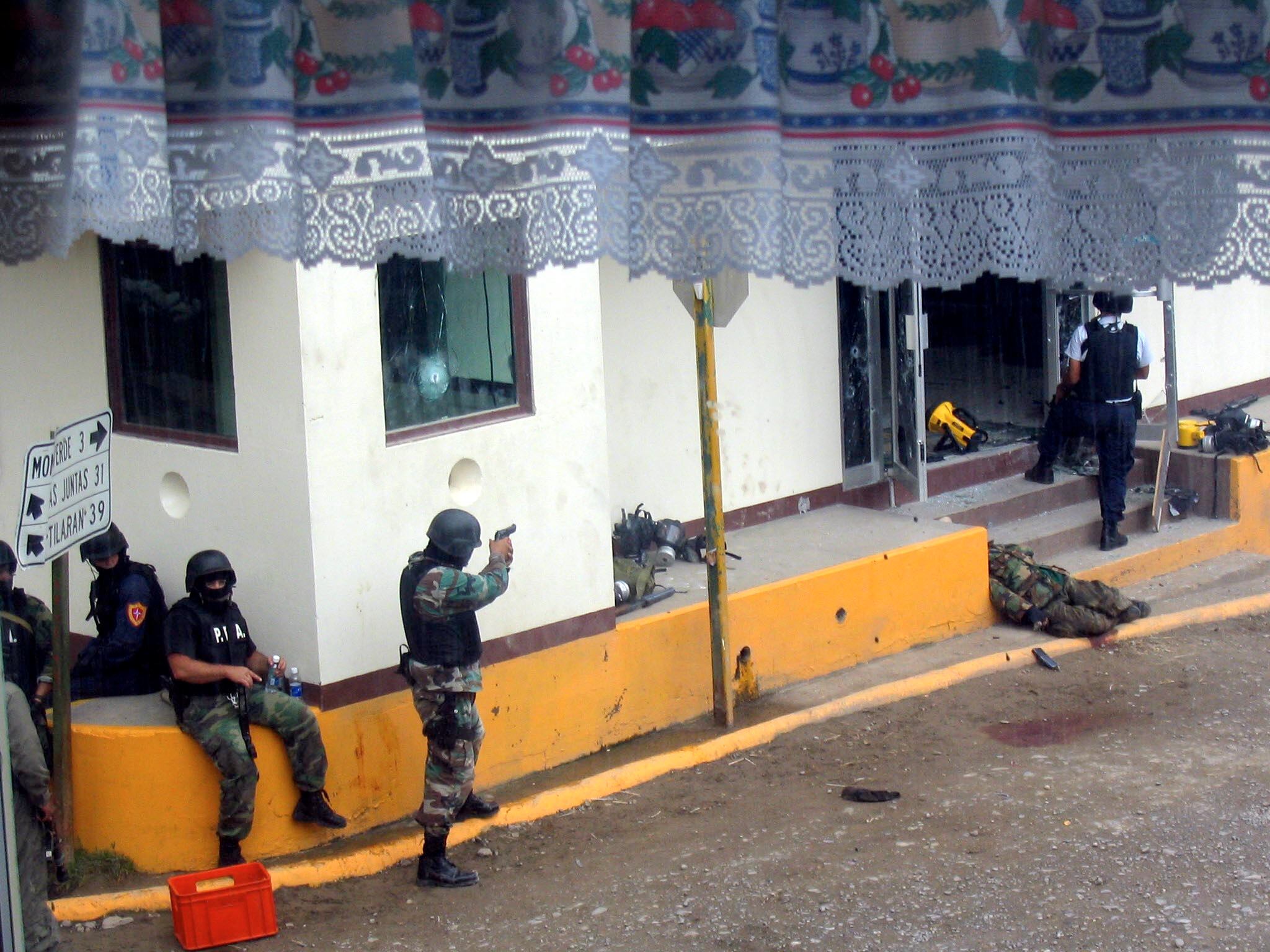 Intento de asalto al Banco Nacional de Santa Elena de Monteverde. Foto Archivo.
