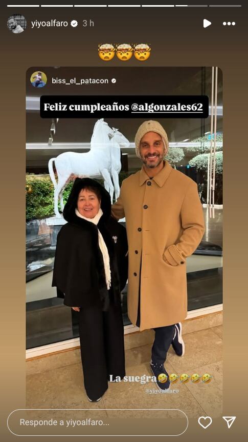 Bismarck Méndez dedicó este jueves una de sus historias de Instagram para felicitar a quien identificó como su suegra en un día muy especial para la señora.