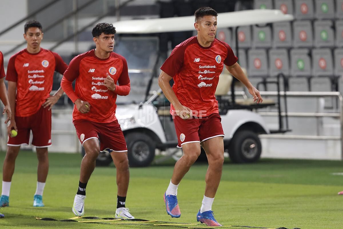 Entrenamiento de la selección nacional, de este domingo. Prensa Fedefútbol.
