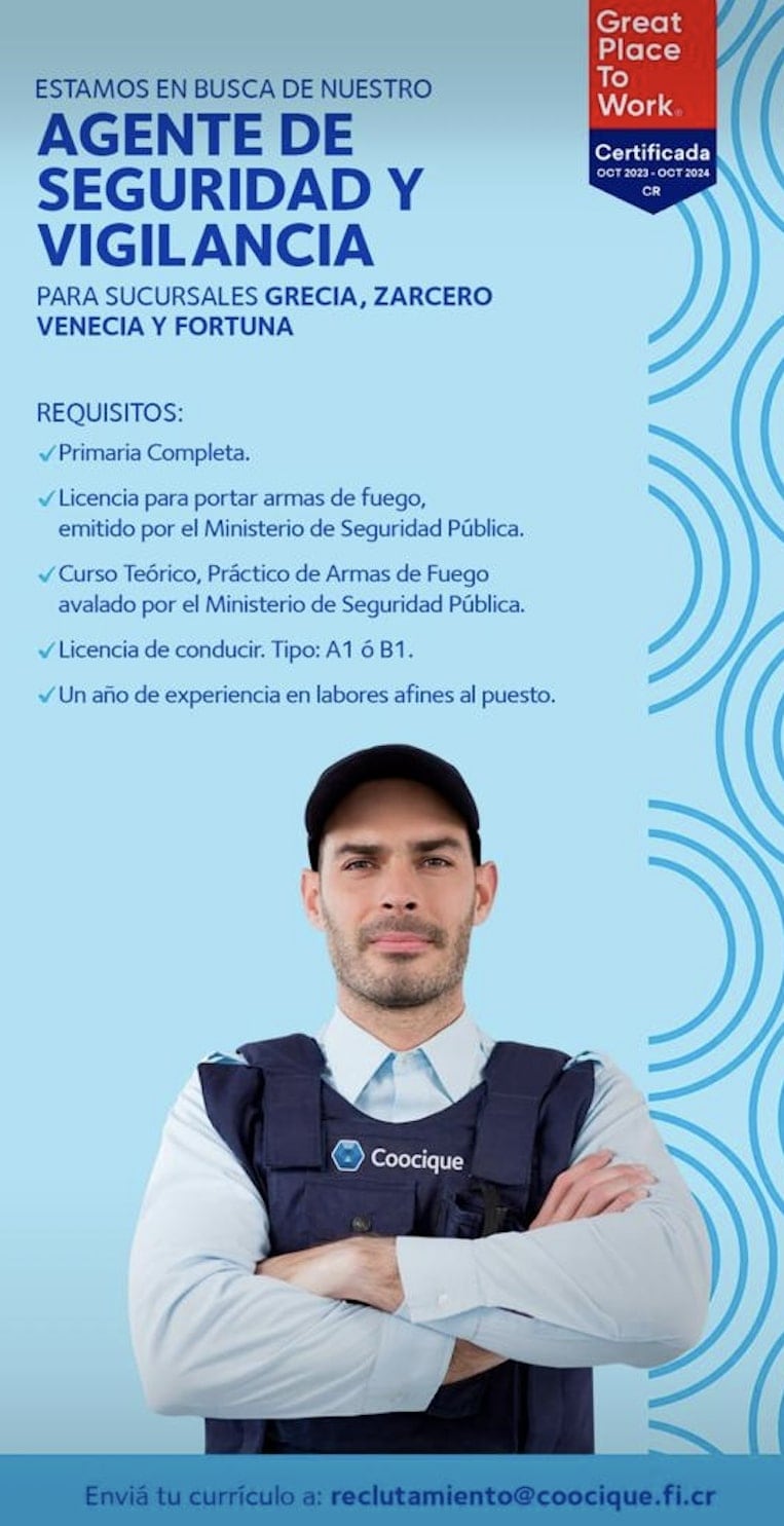 Estos son los requisitos que pide Coocique para el puesto.