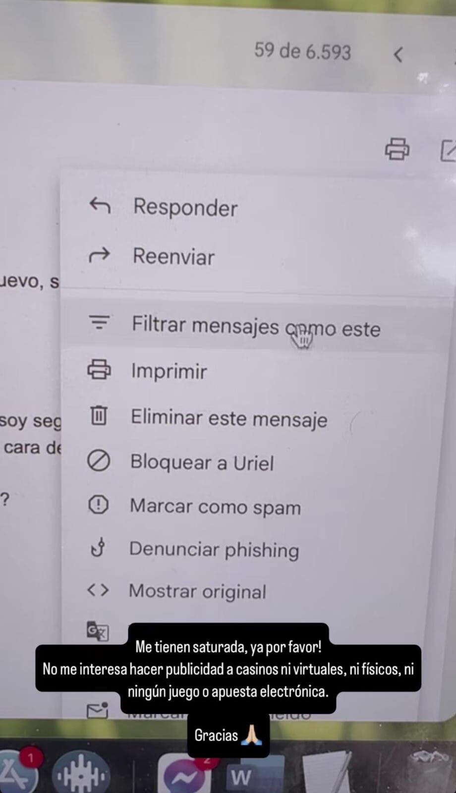 A Lisbeth estas propuestas la tiene harta