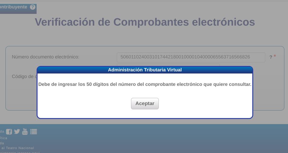 De esta manera, cualquier persona puede corroborar si el comprobante electrónico que le dio un negocio se hizo correctamente. Captura de pantalla.