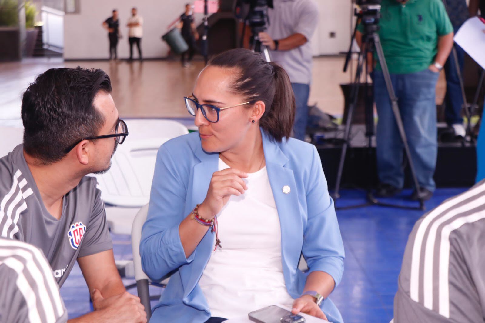 Amelia Valverde, entrenadora de la Selección Femenina en conferencia de prensa. Alonso Tenorio.