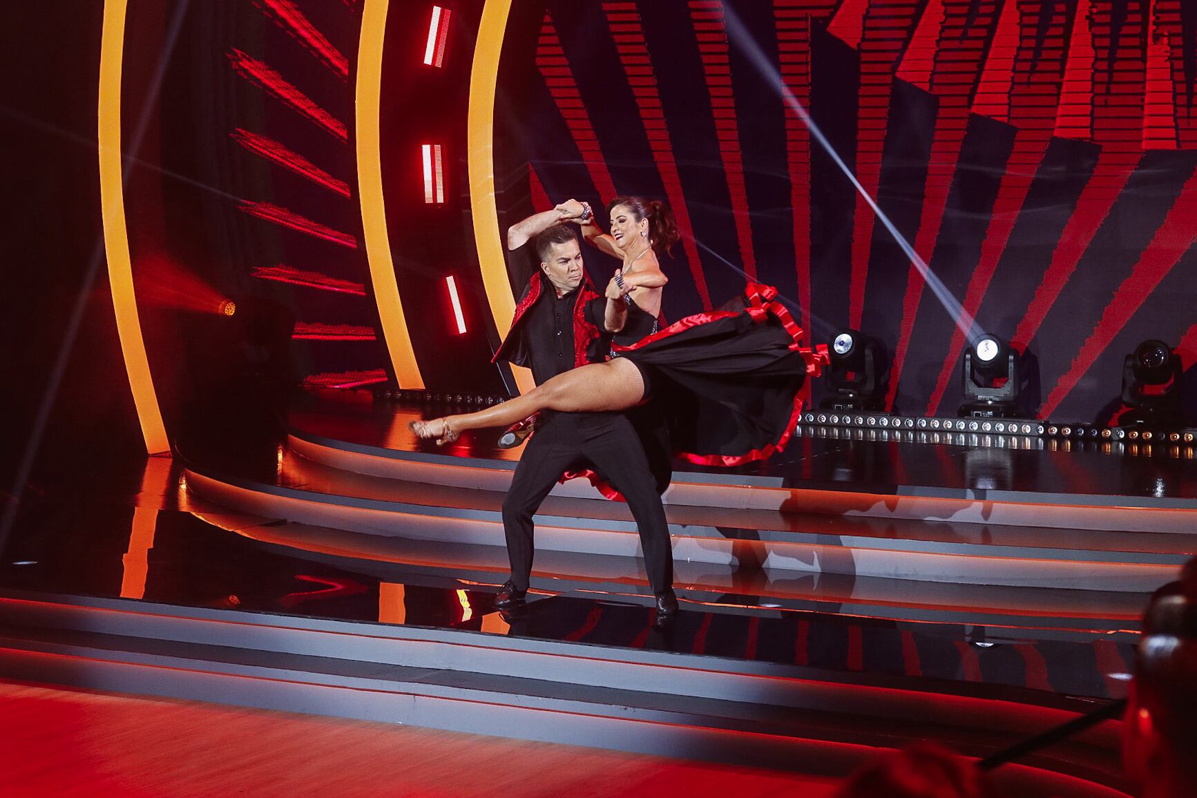 22/09/2024. Mira quién baila, Televisora de Costa Rica. Estudio Marco Picado. Sabana, San José. Fotografía: Lilly Arce. En la fotografía: Marvin - Tatiana.