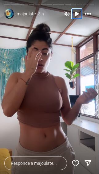 Así se mostró Majo Ulate en sus historias para aclarar el tema.
