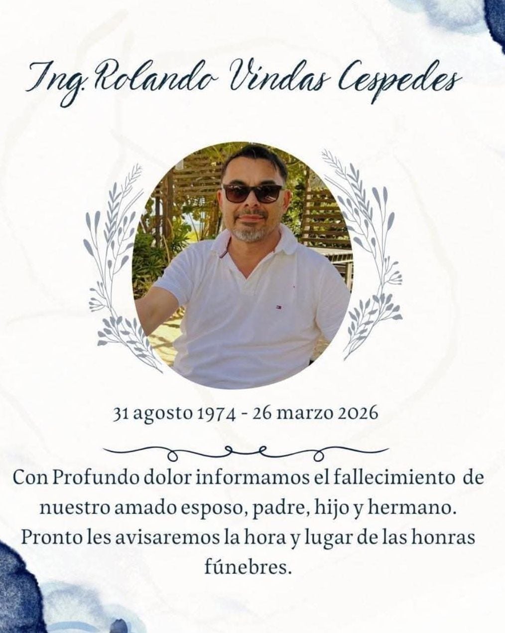 Rolando Vindas era vecino de Puriscal, donde es recordado con mucho cariño. Foto Facebook.