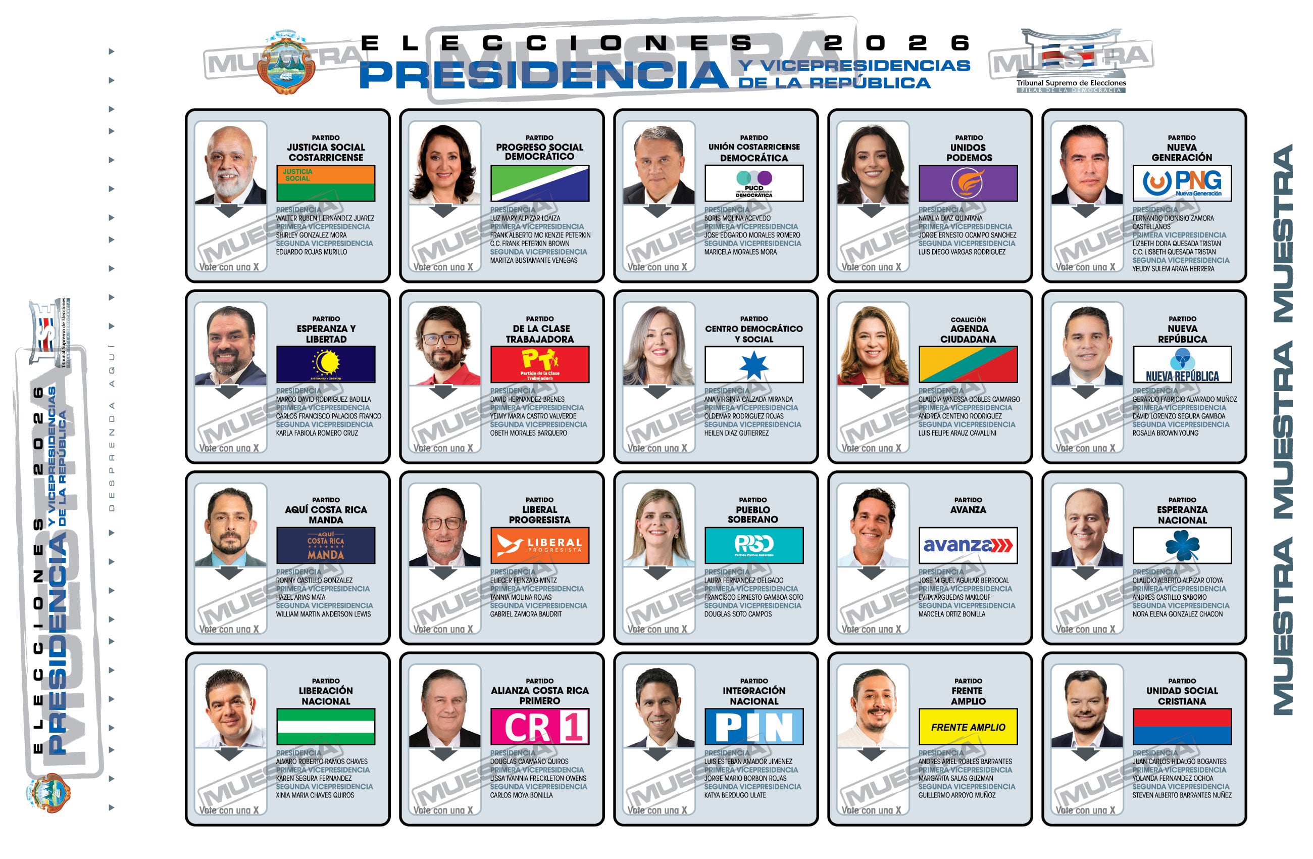 Papeleta para las elecciones presidenciales