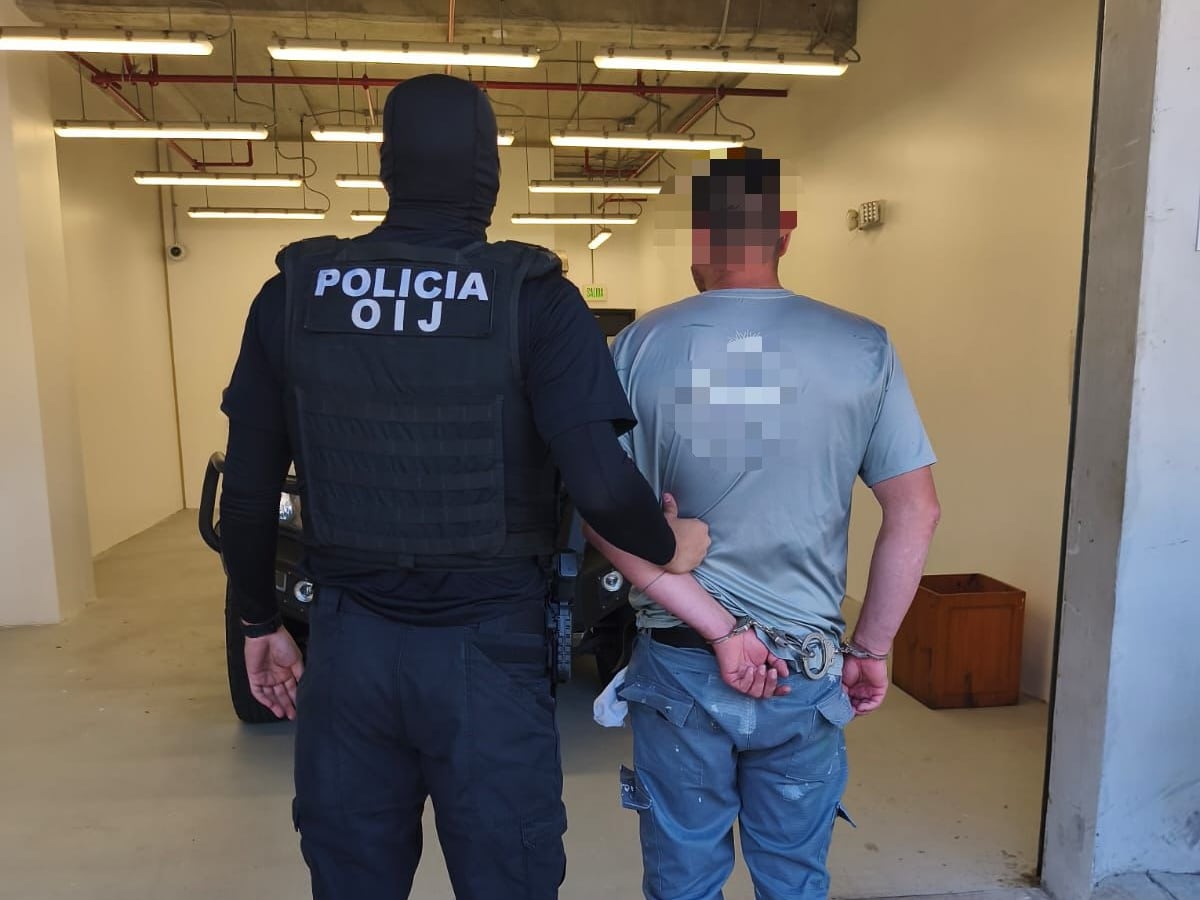 El sospechoso fue detenido en Guacimal de Puntarenas. Foto OIJ.