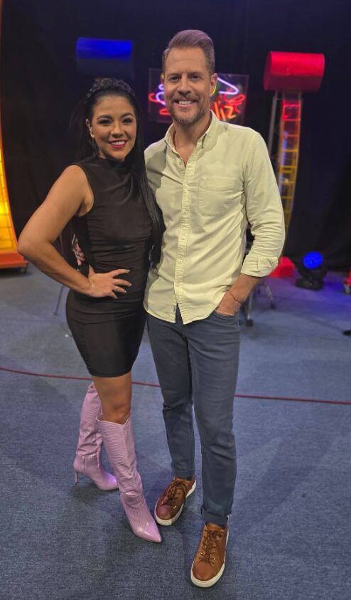 Mauricio Hoffmann, Natalia Rodríguez y Nelson Hoffmann en Sábado feliz