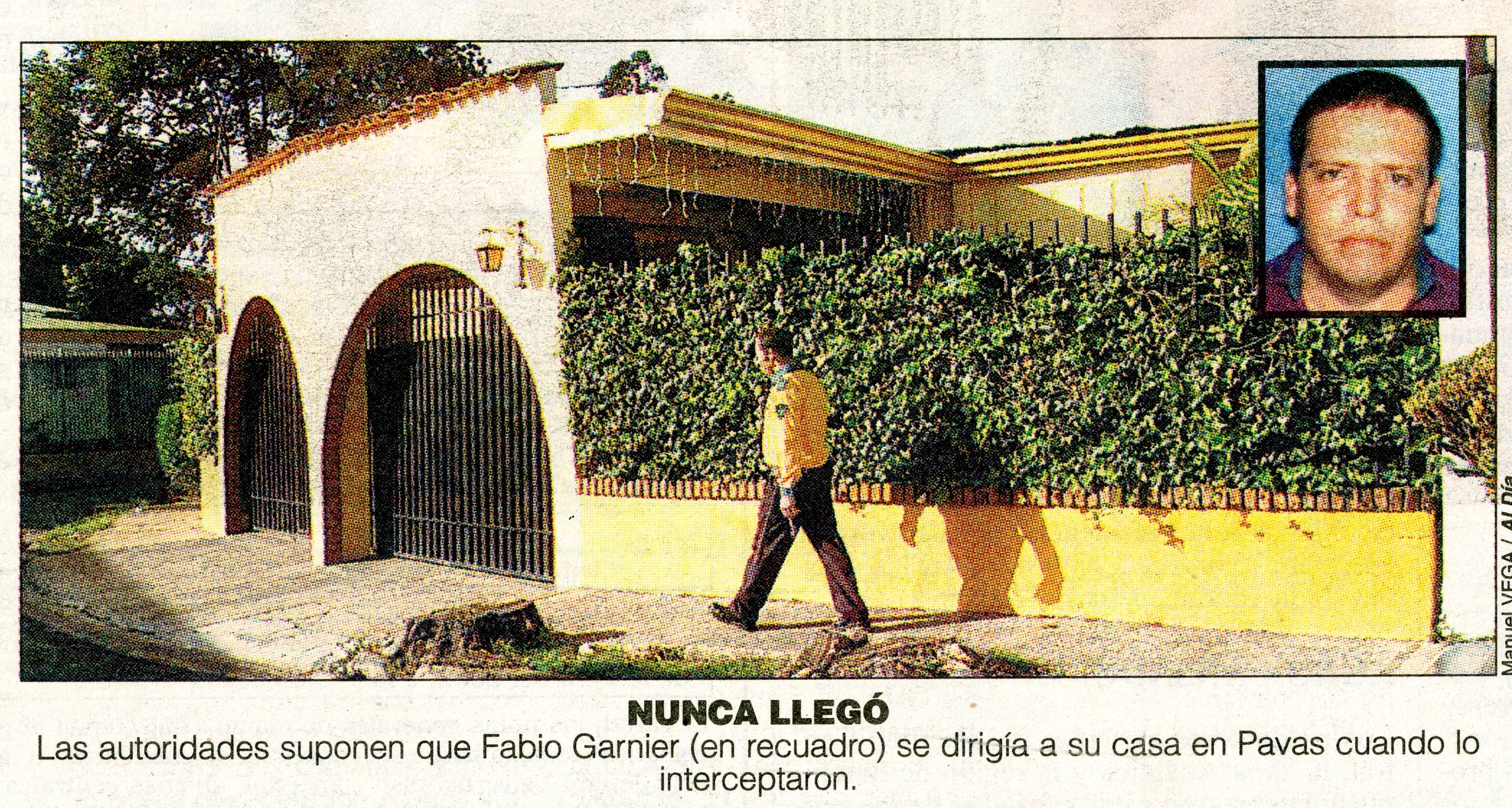 Secuestro de Fabio Garnier Fernández. Foto Archivo.