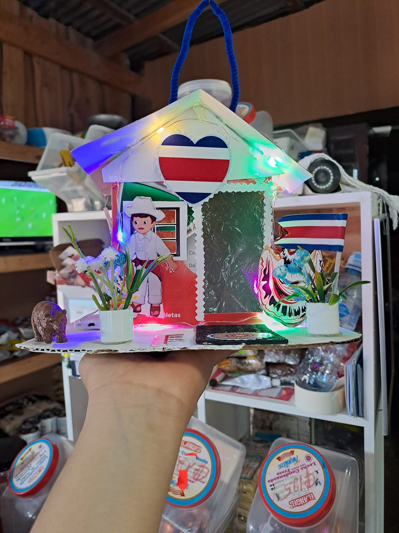 Liliana López Esquivel tiene 67 años y lleva 14 años haciendo faroles con material de reciclaje.