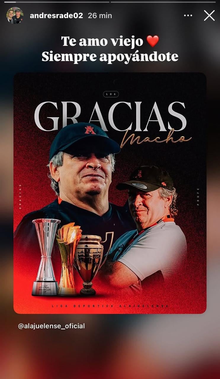 Andrés Ramírez respaldó a su papá, Óscar Ramírez, tras su salida del banquillo de Alajuelense.