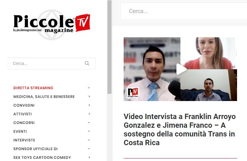 Franklin Arroyo entrevista en Il Piccole Magazine.Tv