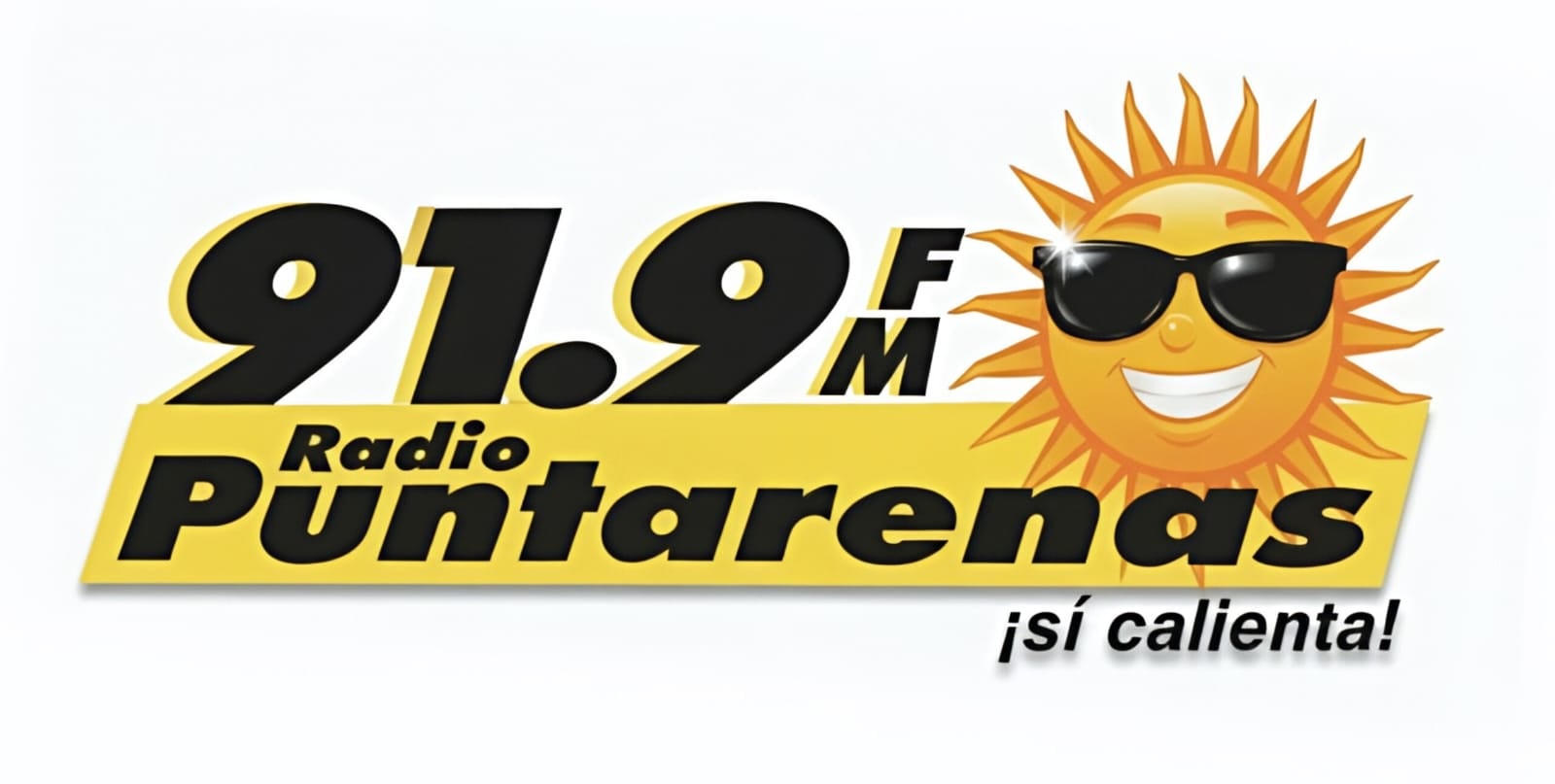 Radio Puntarenas, logo, y sus locutores Mauricio Calderón y Aleks Morales.