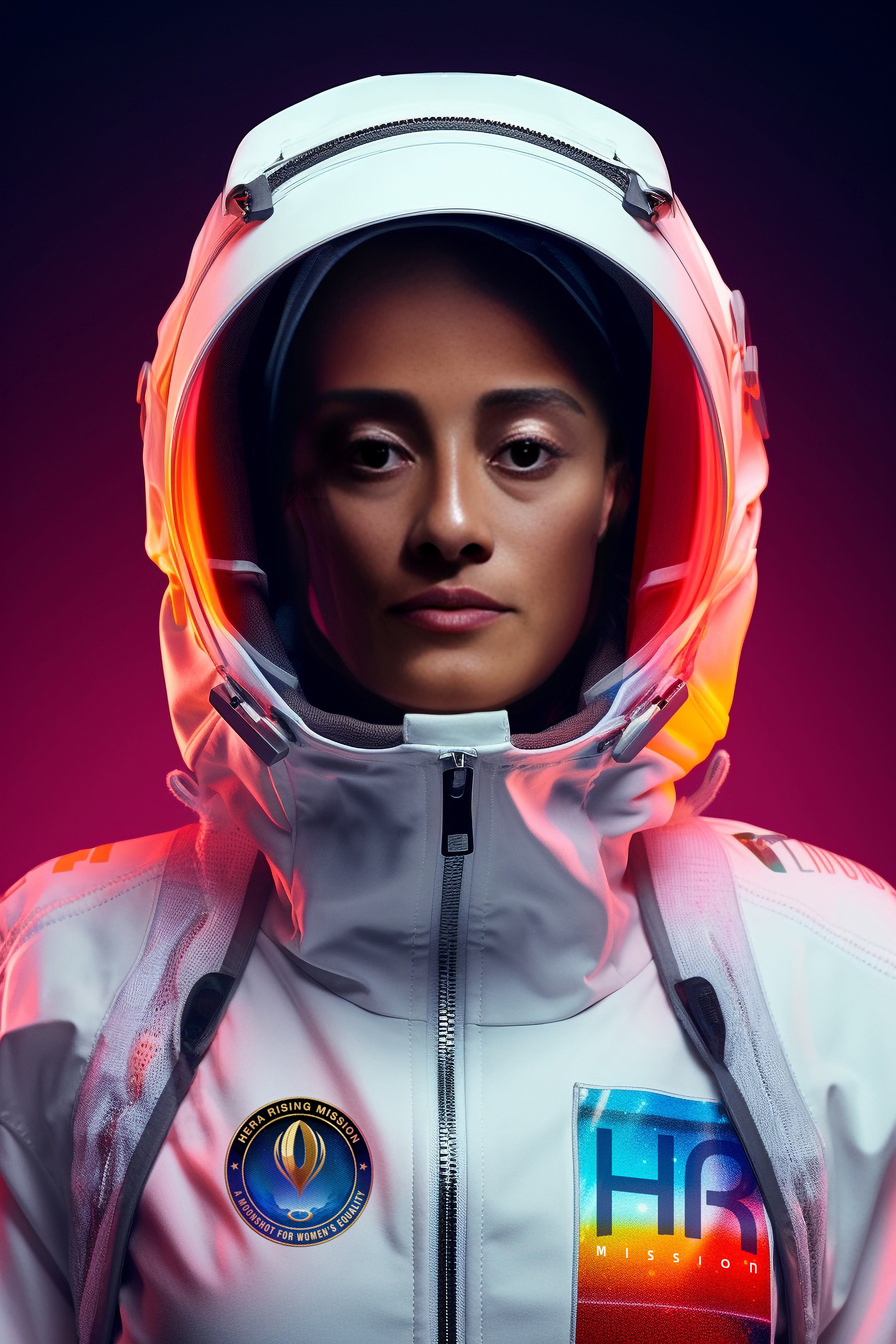 Esta es la imagen de Valerín Jiménez utilizada para presentarla como finalista de la misión Hera Rising. Fotografía: Cortesía Rising United/ Tito Melega.