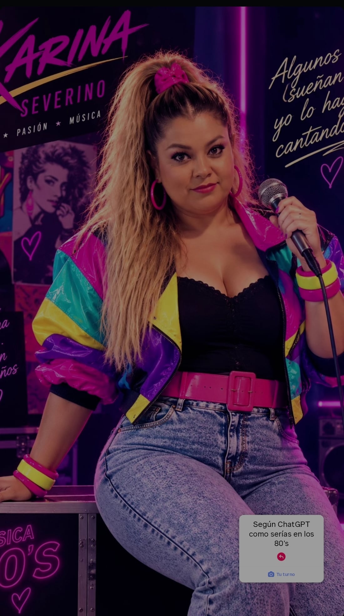 Famositicos, cantantes e influencer se unieron al trend de los 80’s.