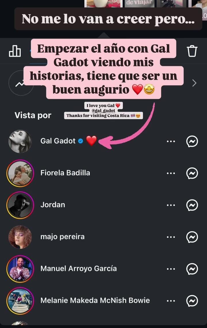 Gal Gadot sorprendió a Sofía Chaverri