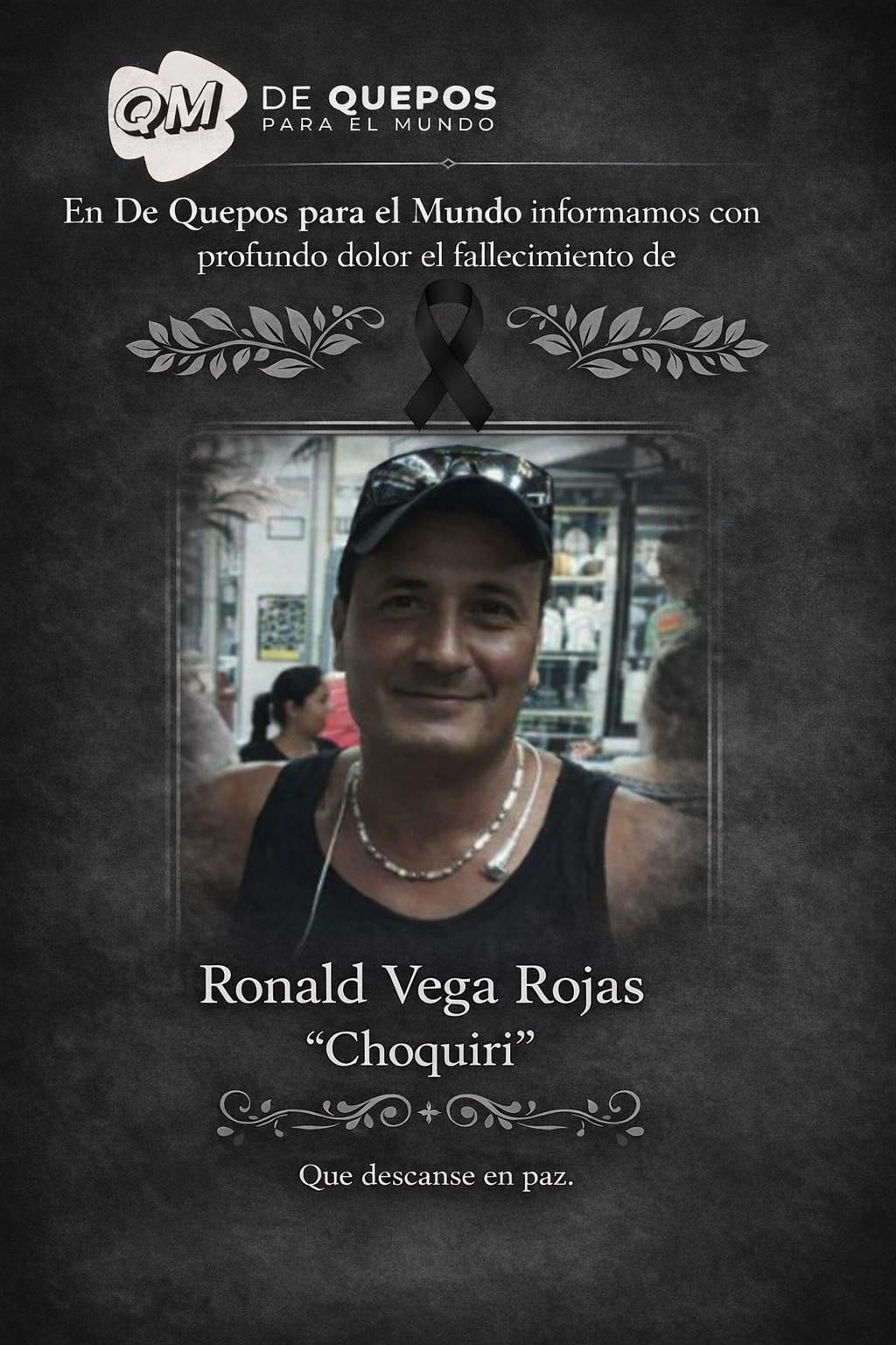 Ronald Vega Rojas, exjugador emblemático del club durante la década de los 90, etapa en la que se ganó el reconocimiento de la afición por su entrega dentro del terreno de juego. Foto: Tomada de Quepos para el Mundo