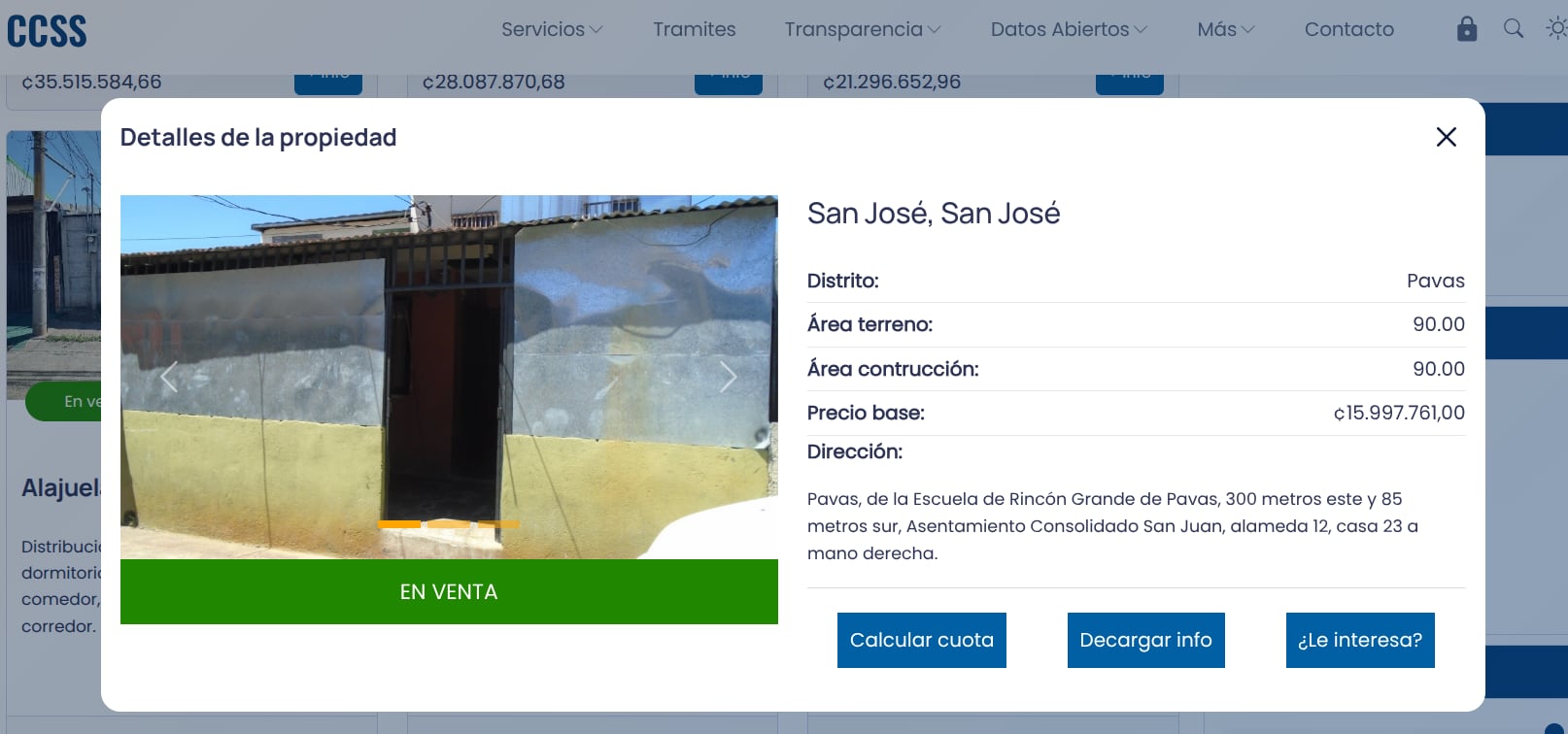 La CCSS tiene en venta casas en distintas partes del país y ofrece financiamiento