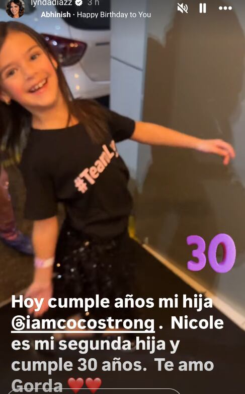 Lynda Díaz escribe mensaje a su hija Coco Roper por su cumpleaños 30.