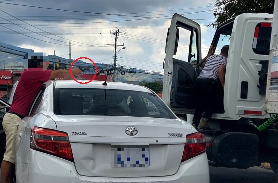 Detenido en Desamparados por herir a camionero. Foto cortesía.