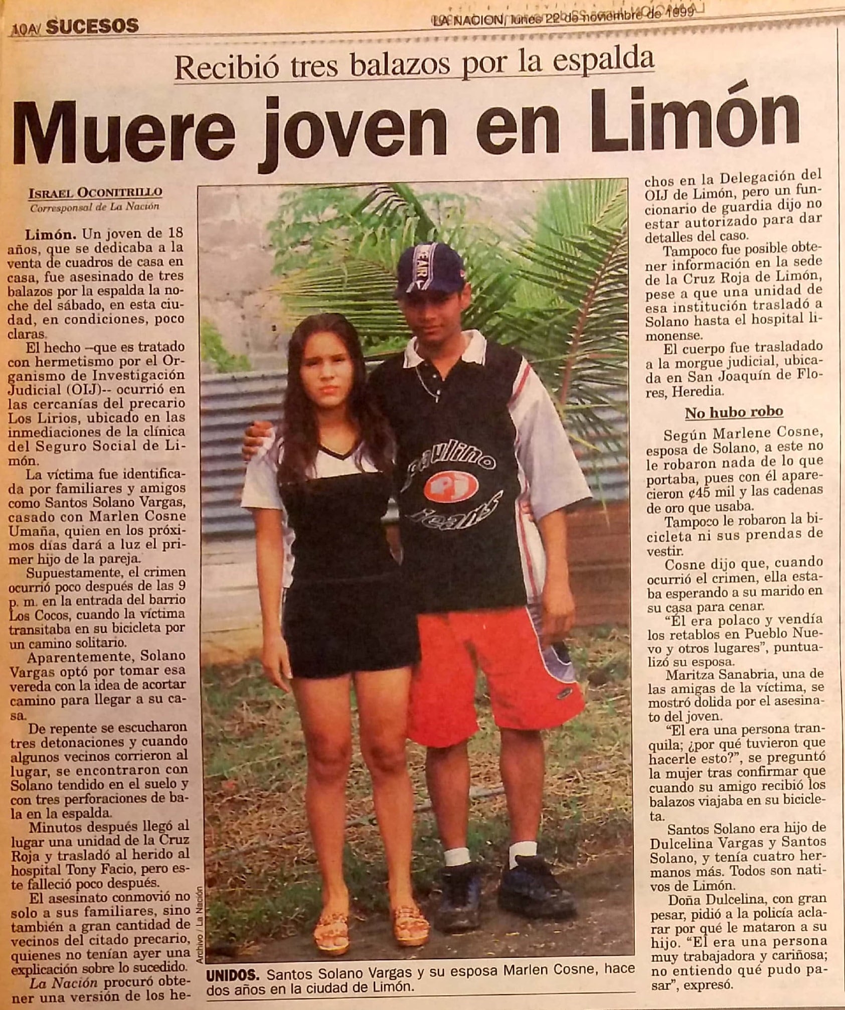 OIJ ligó a joven limonense de 16 años con 6 homicidios entre 1999 y 2001. Foto Archivo.