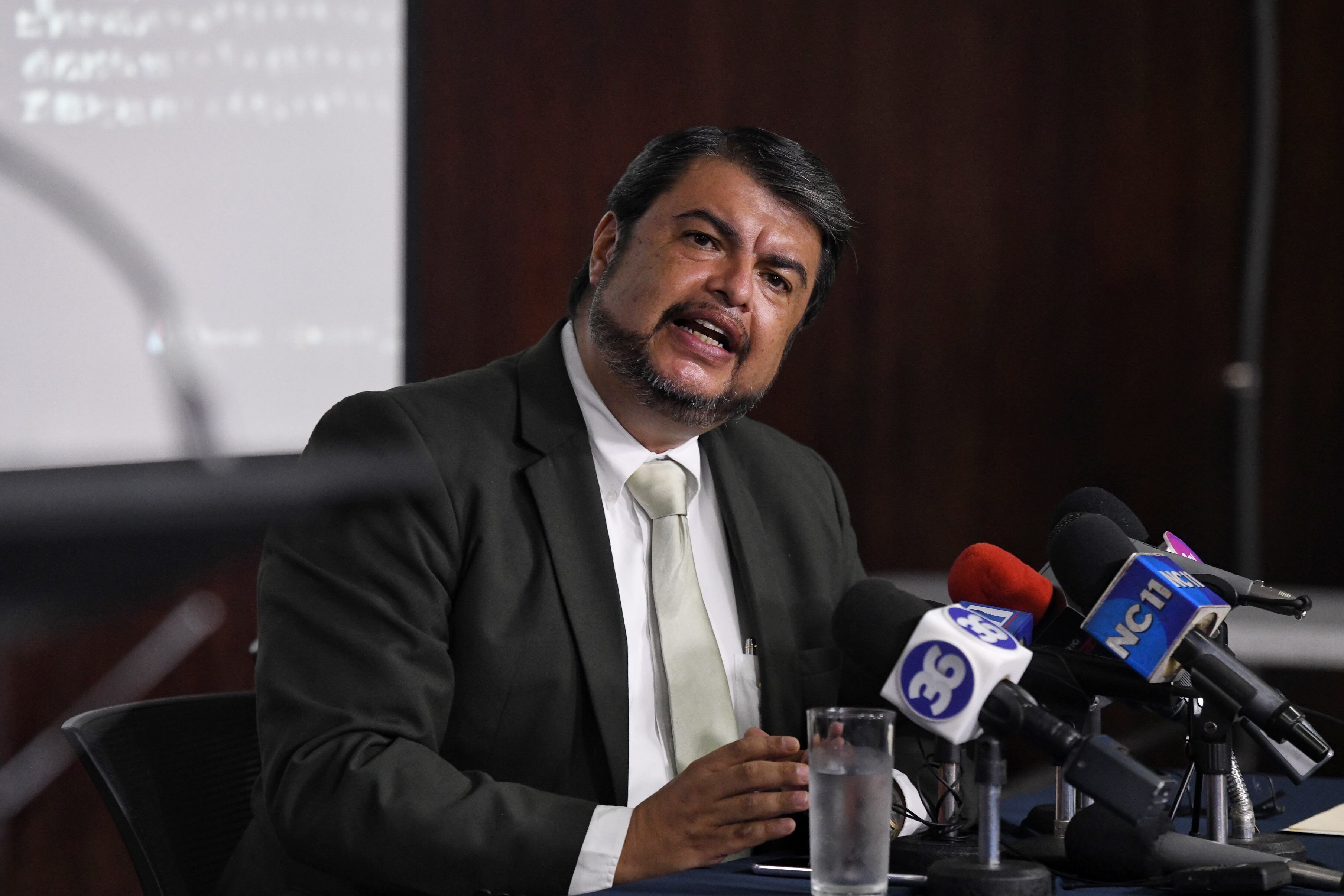 09/10/2023/ conferencia de prensa por parte del ministro de Seguridad Pública Mario Zamora Cordero quien informa al país sobre casos de narcotráfico e incautación de armas, así como la situación de narcotráfico en Costa Rica / Foto John Durán
