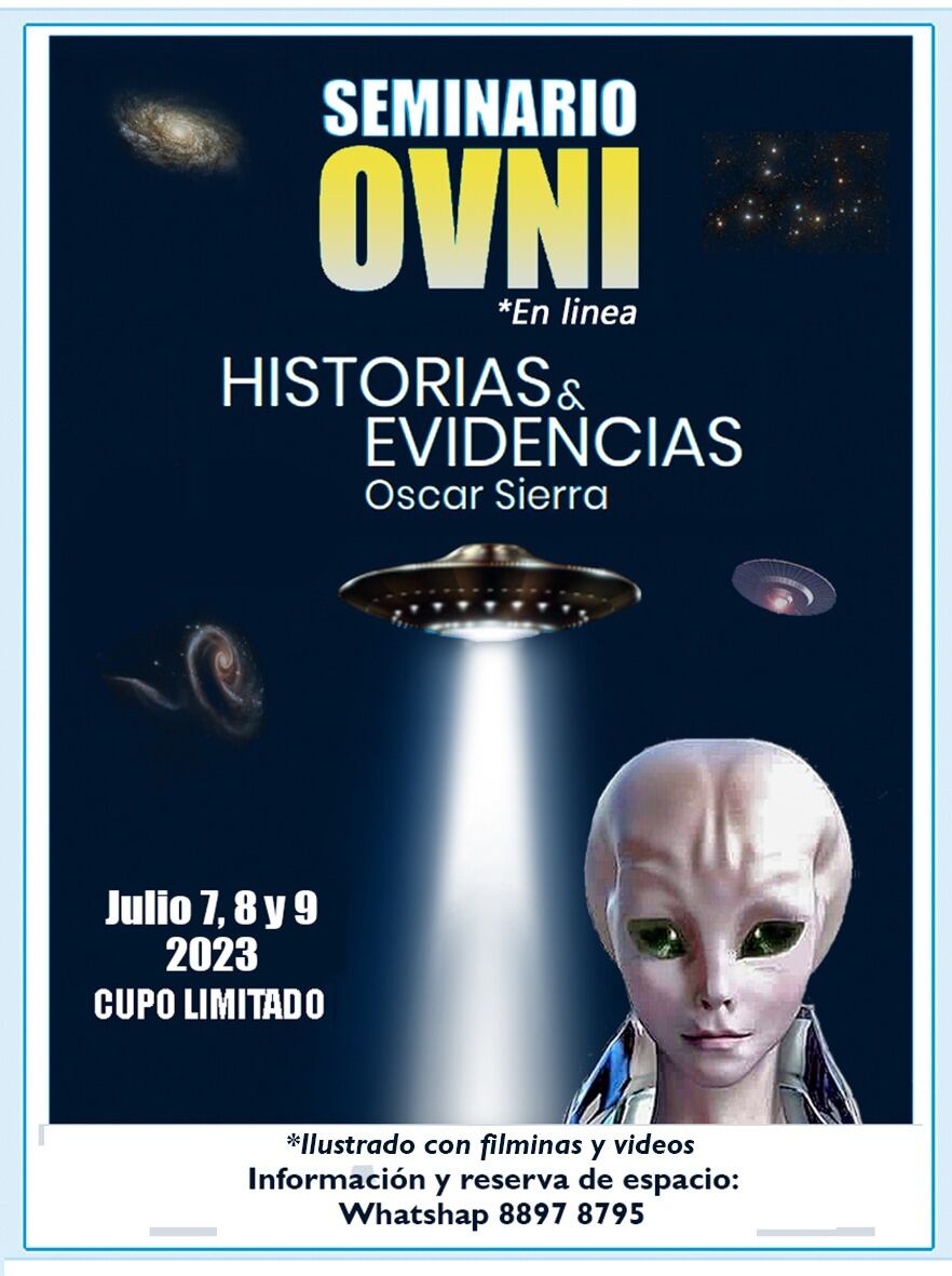 Óscar Sierra dará un seminario de tres días, 7, 8 y 9 de juliio, sobre ovnis