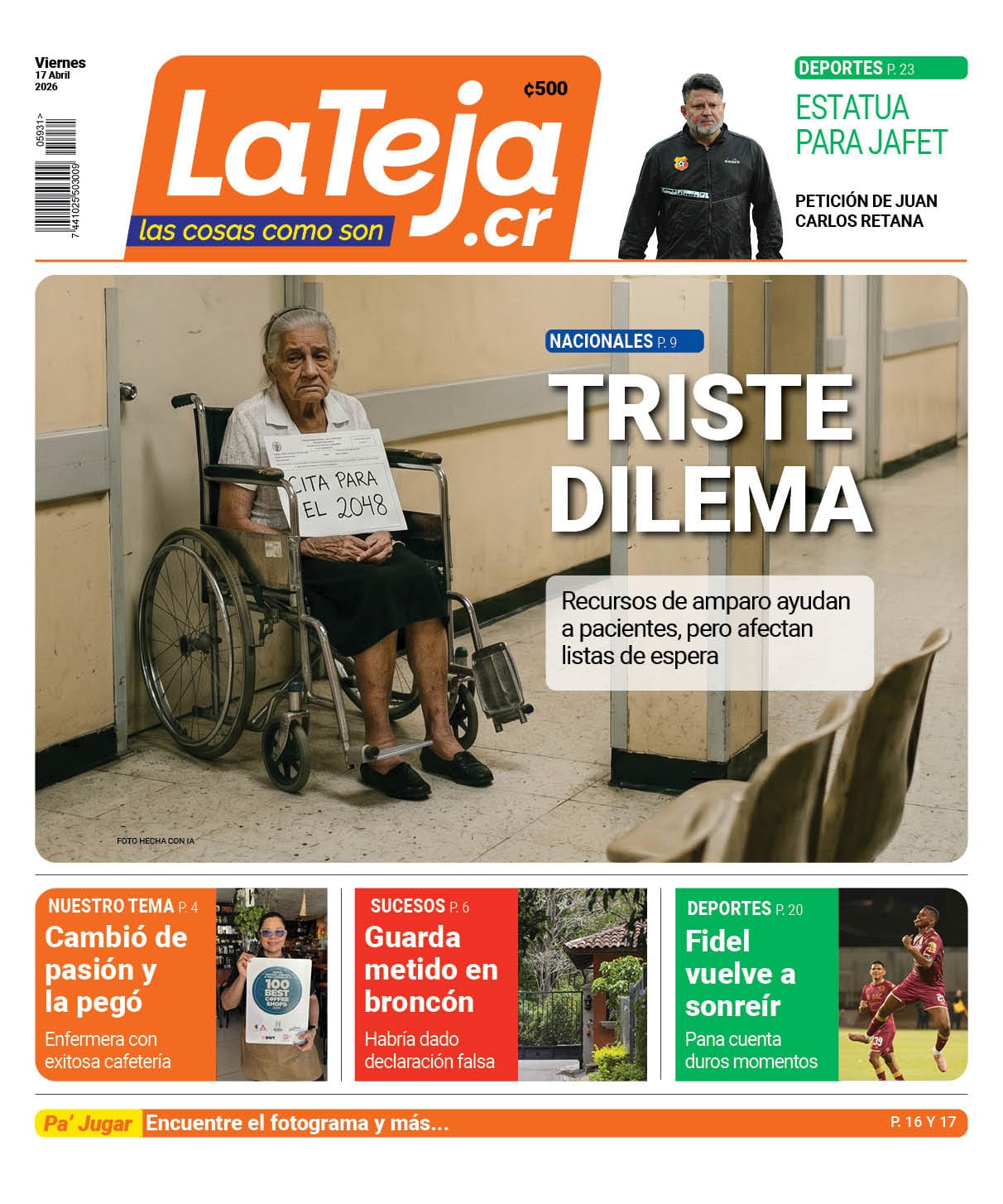 Usted se puede suscribir a La Teja y así recibe nuestro periódico todos los días en la puerta de su hogar