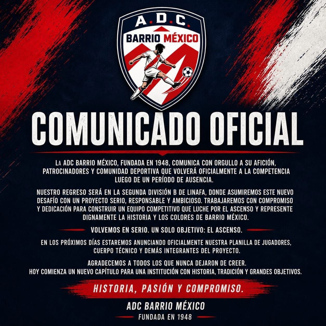 Barrio México anunció que regresa al fútbol de Costa Rica en Linafa