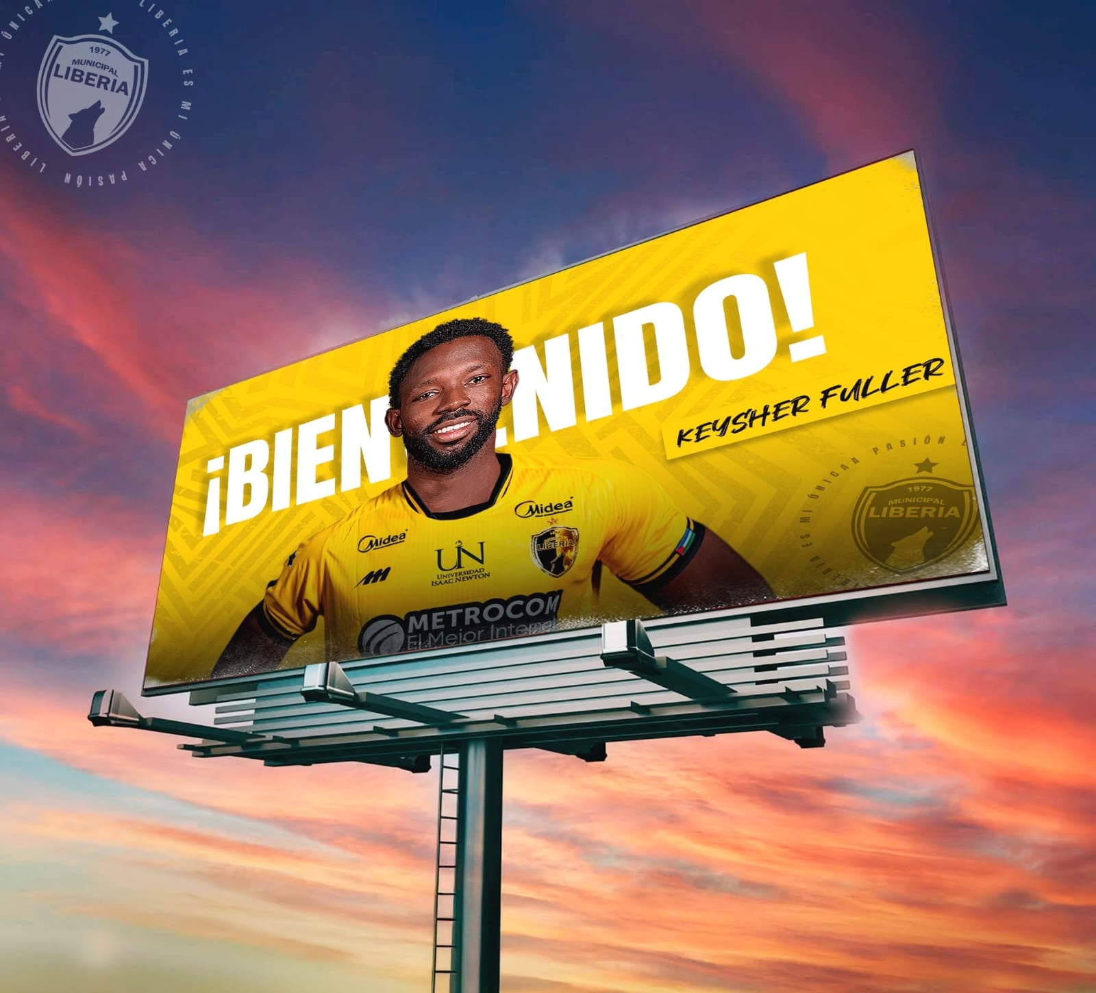 Keysher Fuller llegó a Liberia por un año. Foto: Prensa Liberia