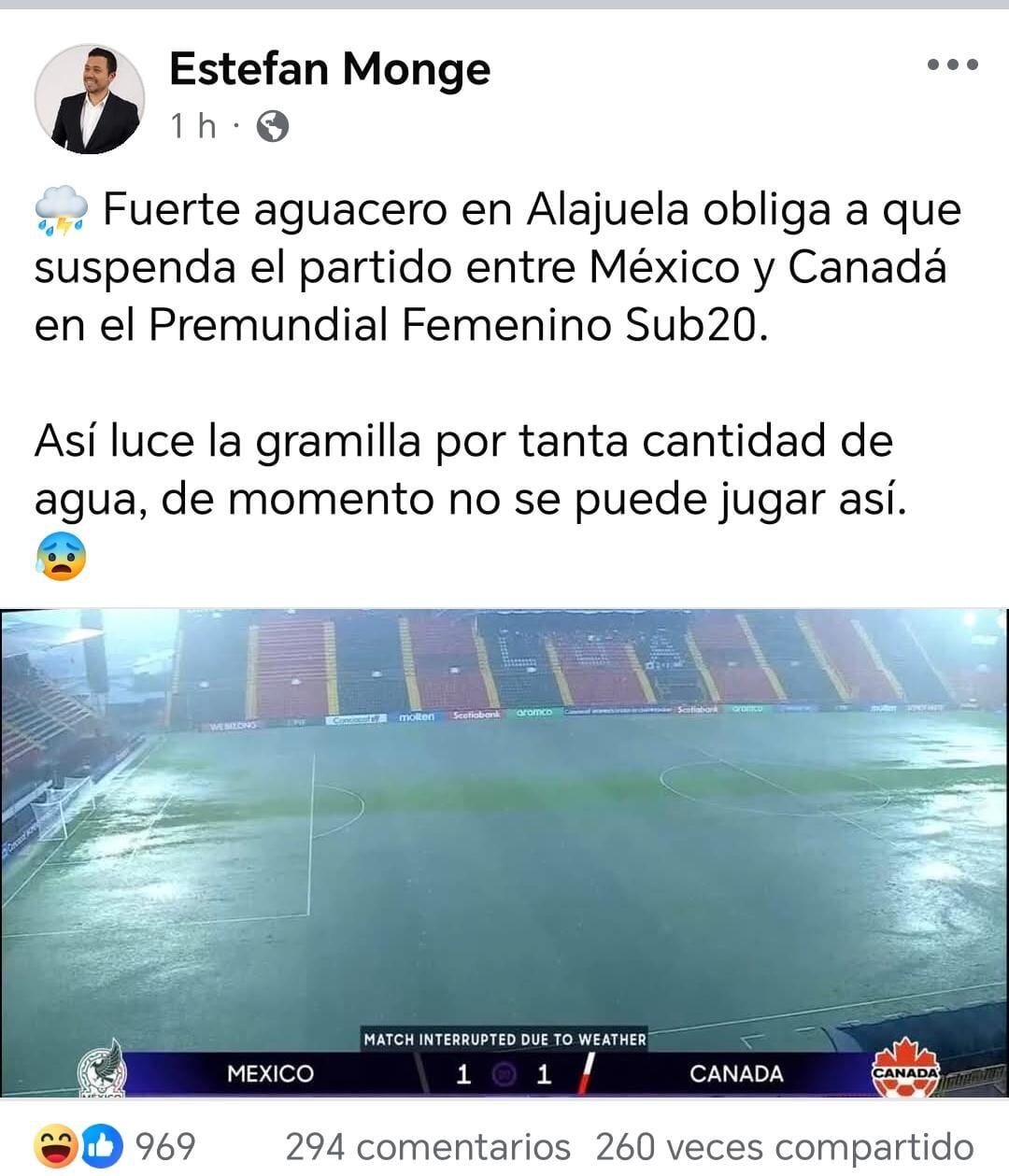 Lluvias afectaron gramilla del Morera Soto