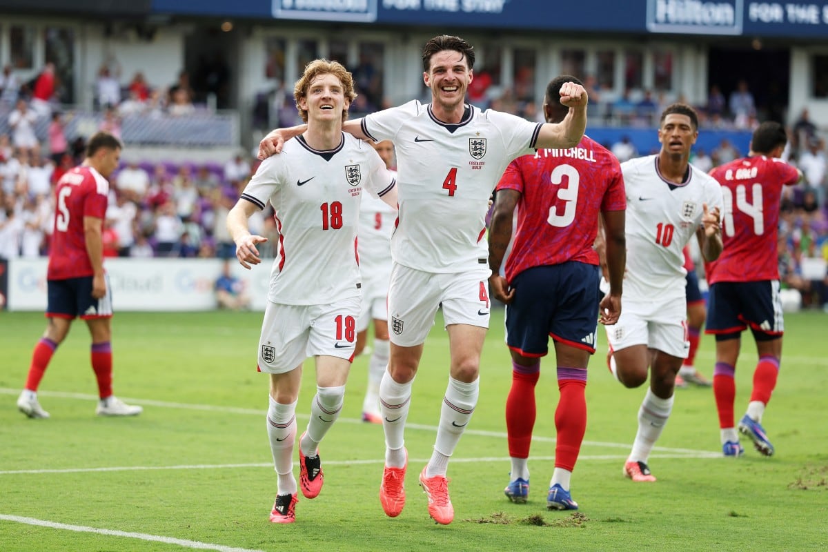 Declan Rice marcó el gol de Inglaterra ante la Selección de Costa Rica.
