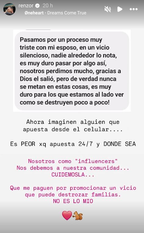 A Renzo Rímolo la gente lo asocia con risas y humor, pero esta vez el creador de contenido dejó de lado el vacilón y se puso bastante serio para hablar de un tema muy delicado.