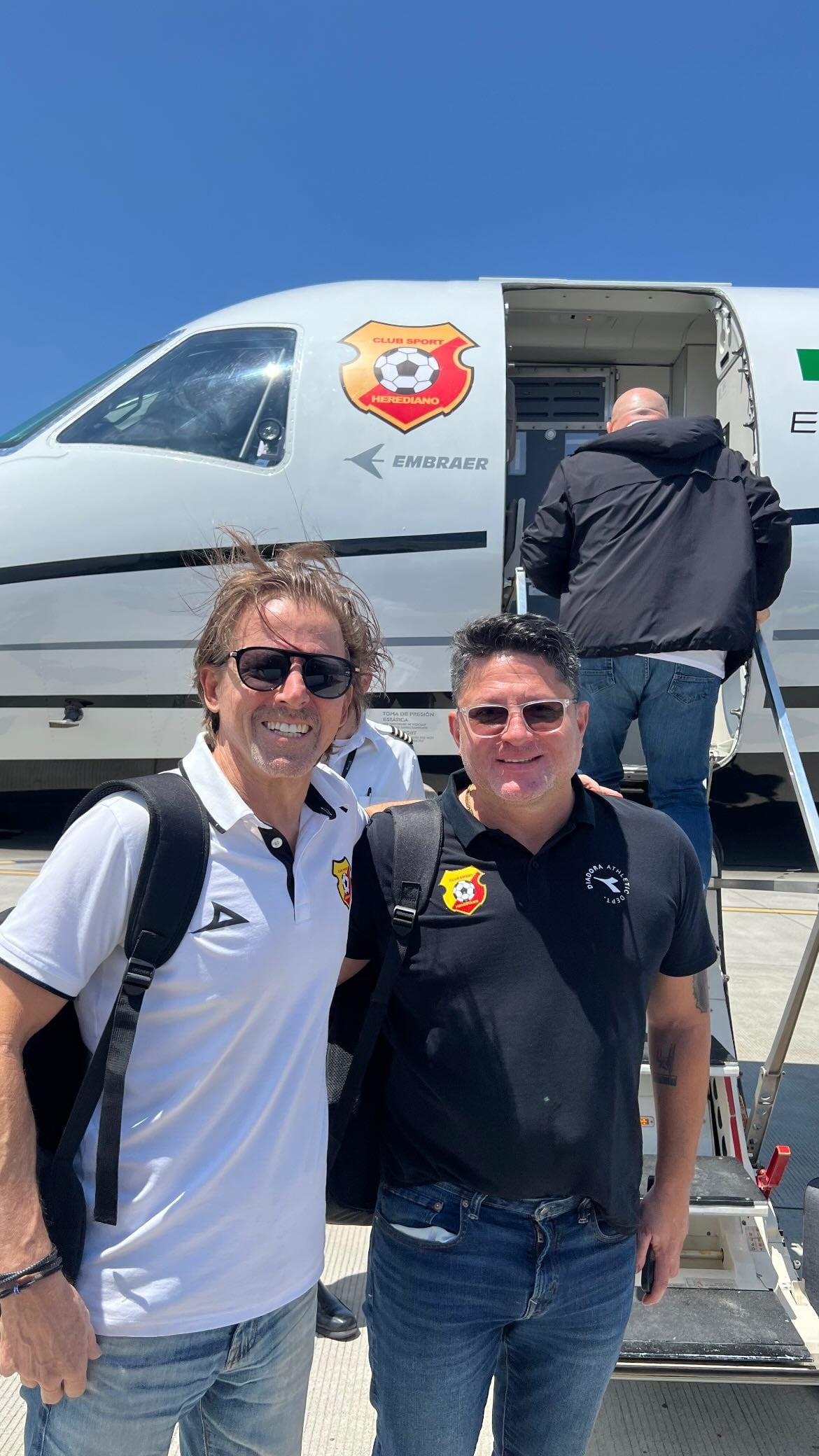 El empresario Scott Brannon y Jafet Soto formaron parte de la delegación del Herediano.