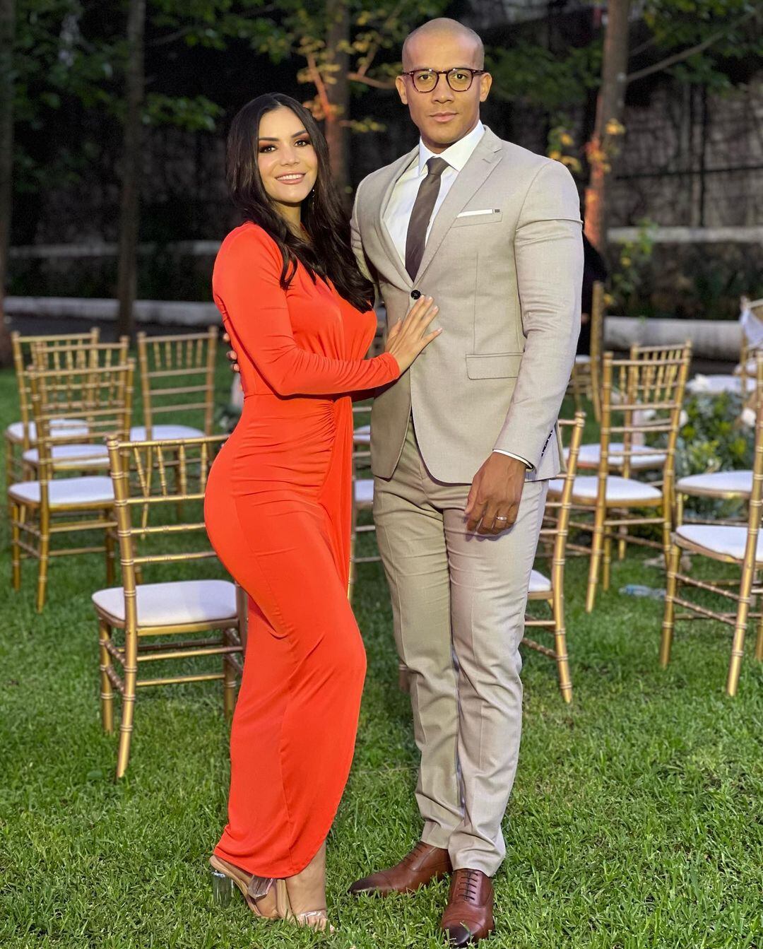 Sheiris Montero y Grevin Morgan. Sharon Segura y su esposo Daniem.