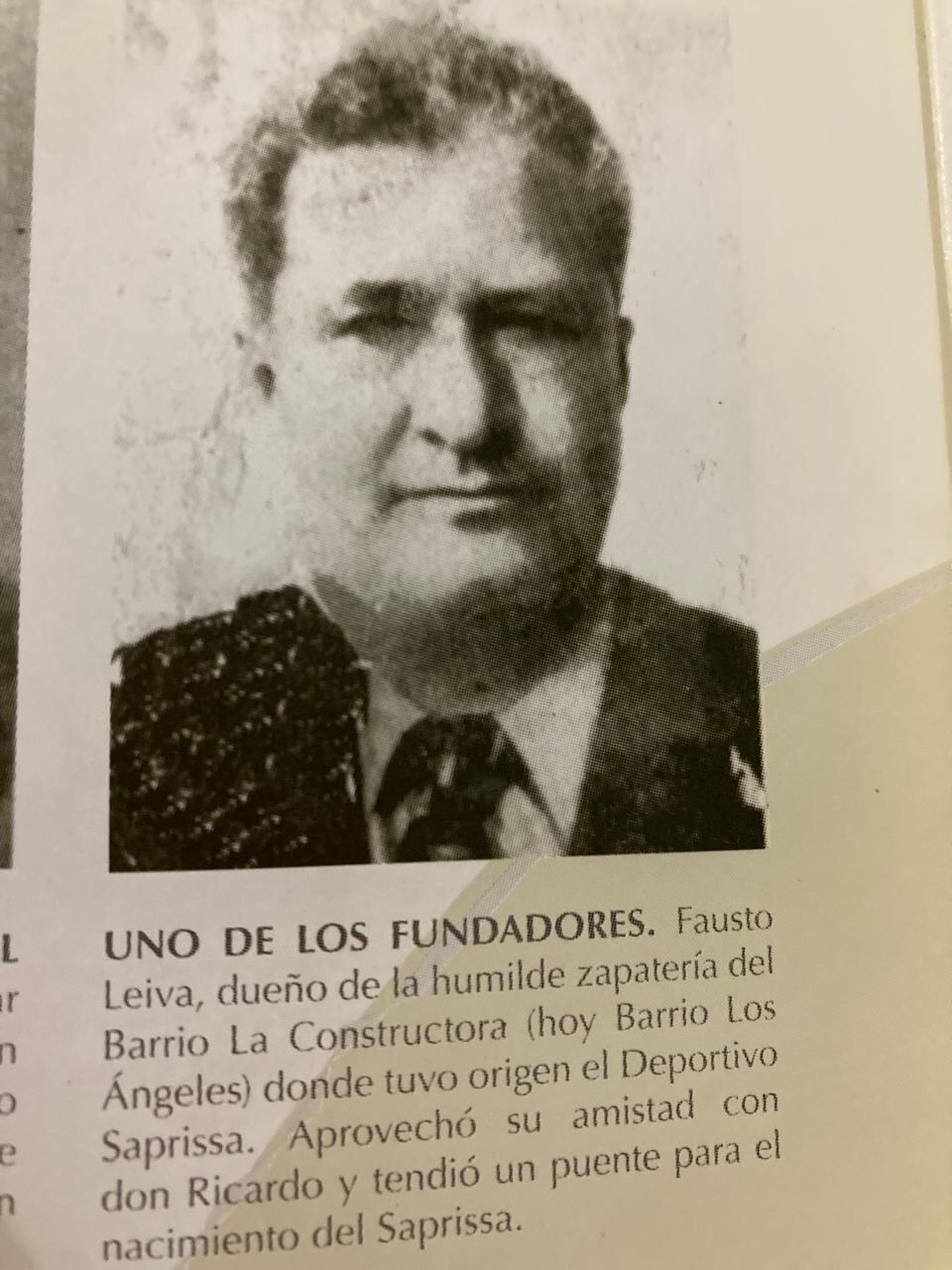 Fausto Leiva, zapatero que fue fundamental en la fundación del Deportivo Saprissa. Cortesía.