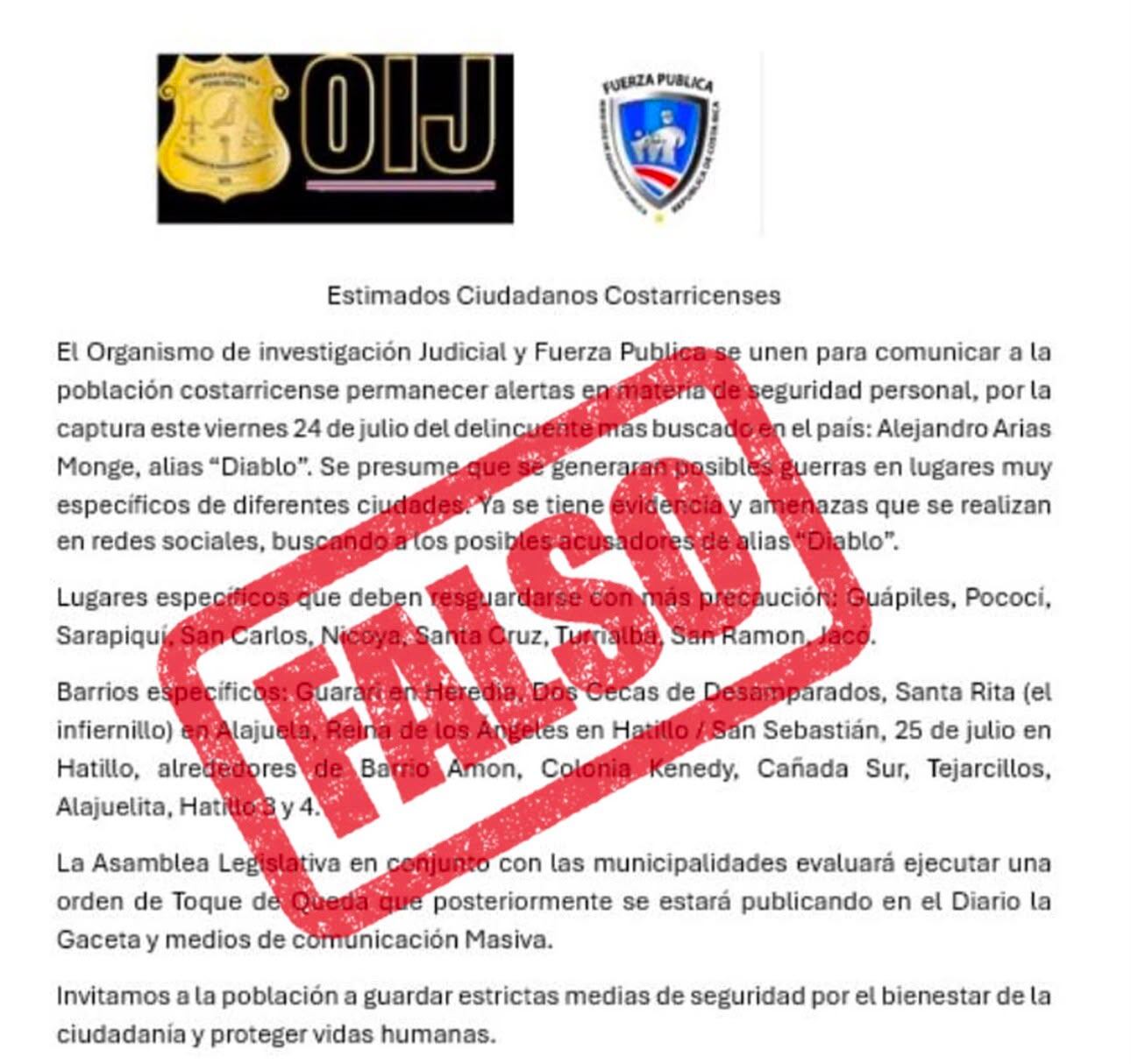 No caiga en el engaño: desmienten comunicado que alerta sobre “guerras” tras captura de alias Diablo. Foto: Redes sociales