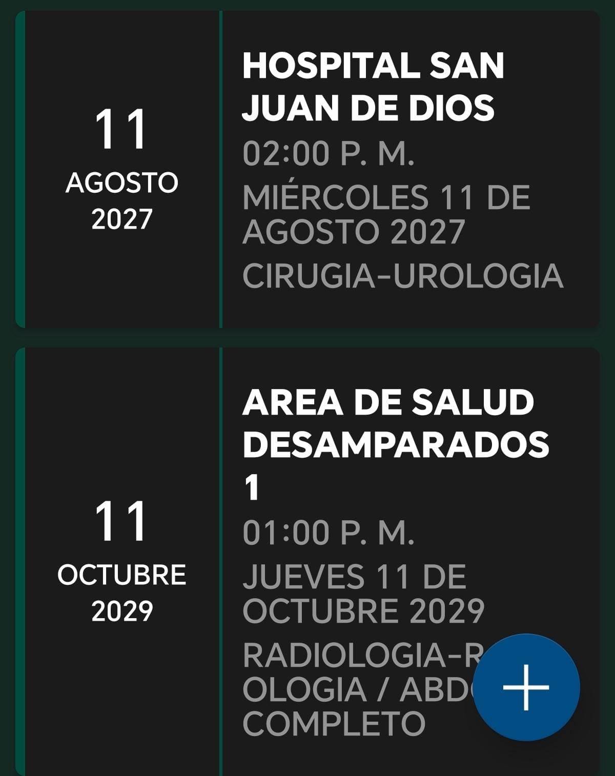 Cristian Varela afirmó que a su papá le dieron dos citas para el 2027 y 2029.