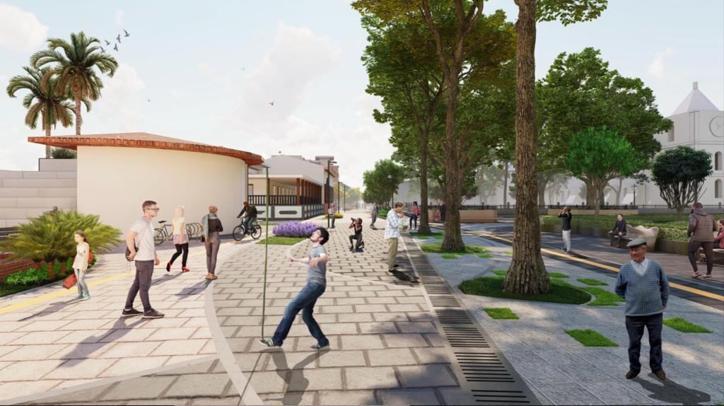 En el diseño original, el bulevar pasaría por el costado norte del parque central de Heredia.