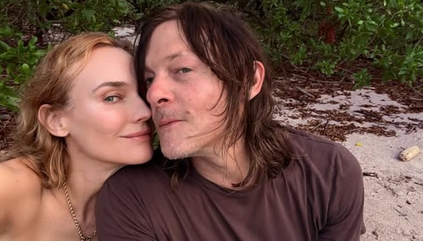 El actor Norman Reedus y su pareja Diane Kruger en Costa Rica 2025.