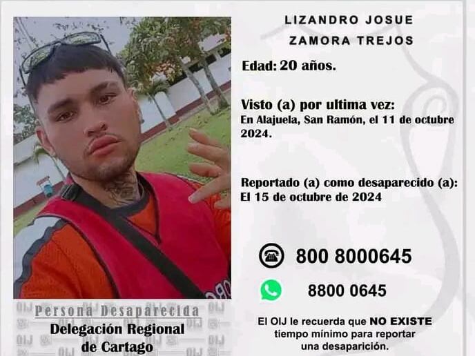 El joven está desaparecido desde el pasado viernes.