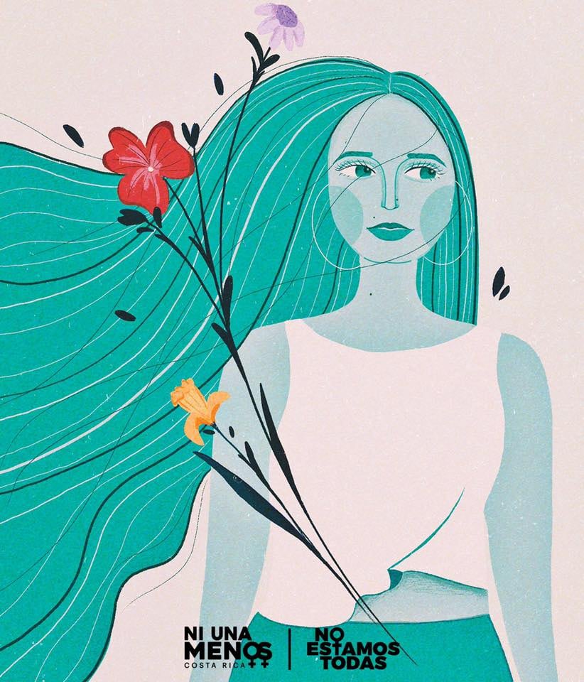 Ilustración de Eva Morera Ulloa, asesinada por su expareja el 1 de noviembre en Barva de Heredia. Ilustración hecha por Daniela Ramírez.