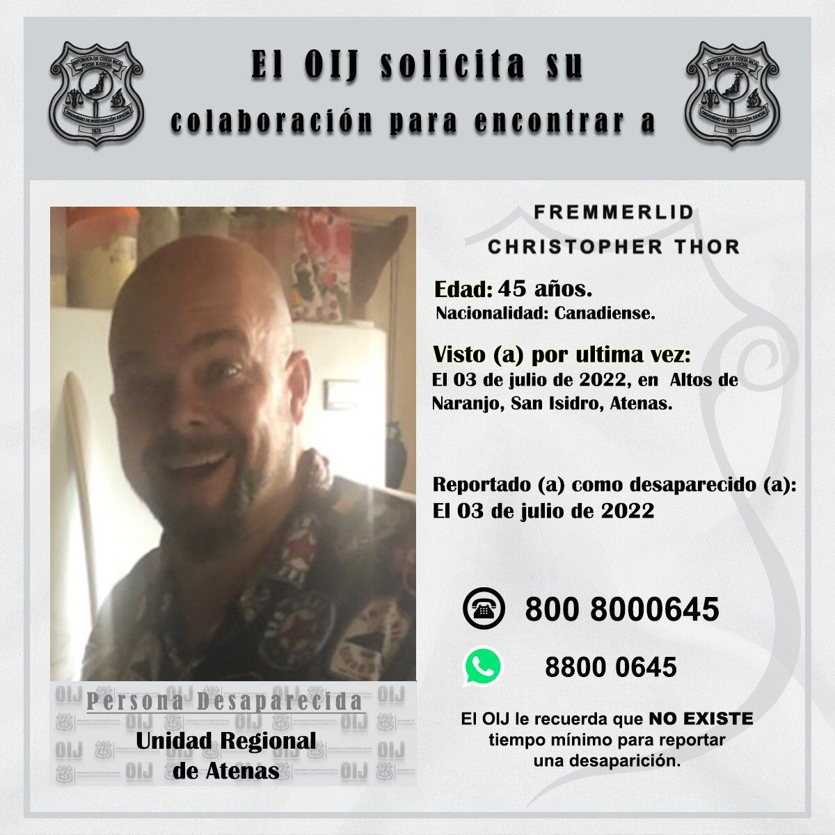 Desaparecidos. Foto OIJ.