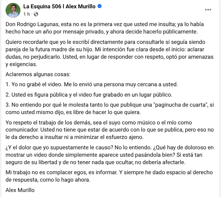 El músico Rodrigo Lagunas y la bronca con La Esquina 506
