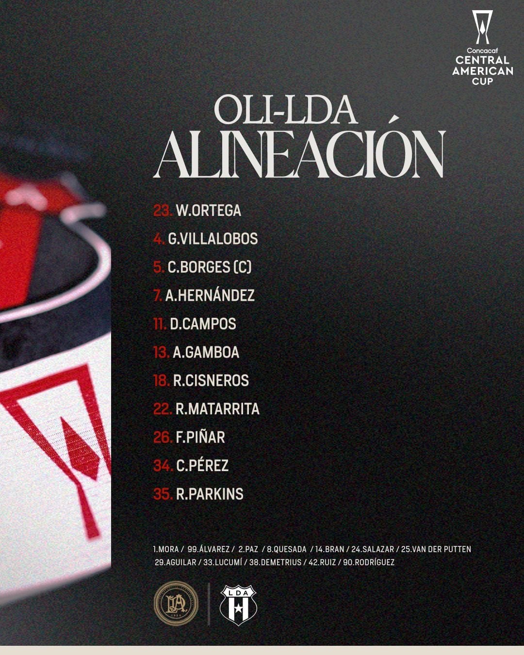 Alineación Alajuelense Olimpia.