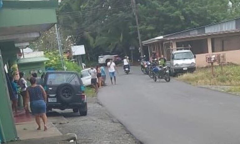 Balacera en Ojo de Agua en Limón. Foto cortesía.
