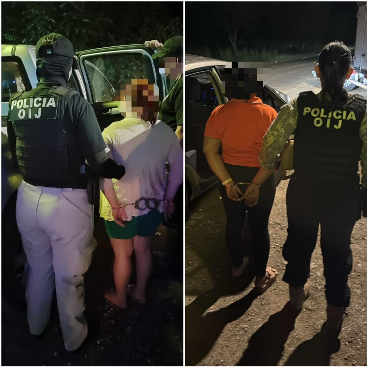 Dos mujeres dominicanas, una de apellido Valerio, de 27 años, y la otra de apellido Moronta, de 30 años, son sospechosas de explotación sexual en Belén, Guanacaste. Foto: OIJ